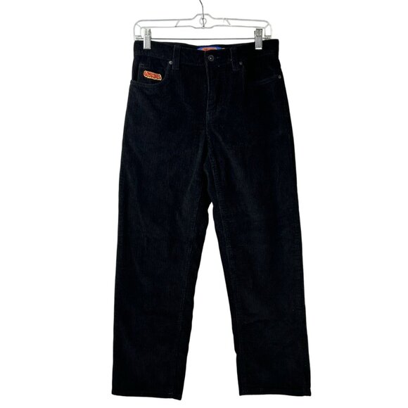 Empyre Pants Unisex 26 Black Coduroy Wide Wale Straight Relax Baggy Skate Y2K - Picture 1 of 16